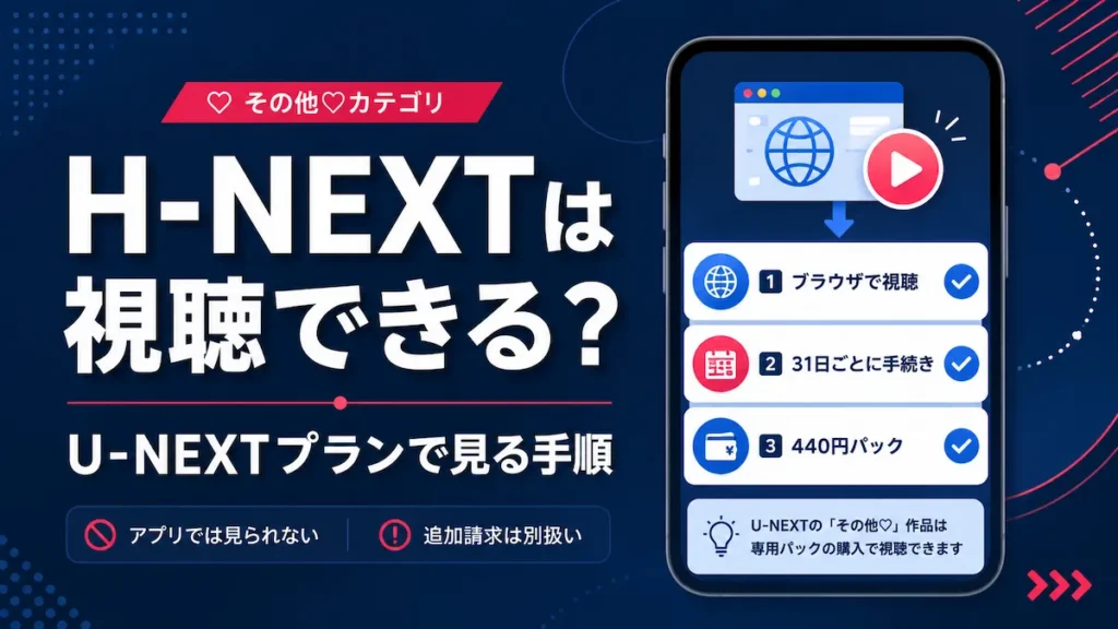 楽天最強U-NEXTでH-NEXTをブラウザで視聴する手順と注意点