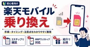 楽天モバイル乗り換えの手順・タイミング・注意点をわかりやすく整理したアイキャッチ画像
