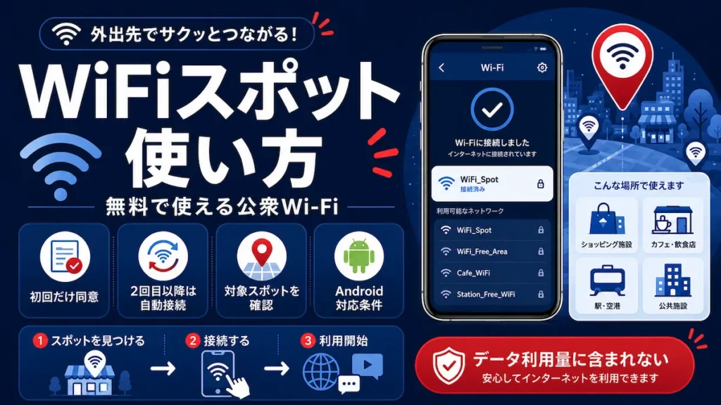 楽天モバイルwifiスポットの使い方と対応エリア、Android端末の対応条件を解説する記事のアイキャッチ