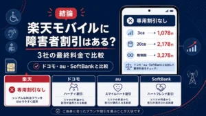 楽天モバイル 障害者割引 比較