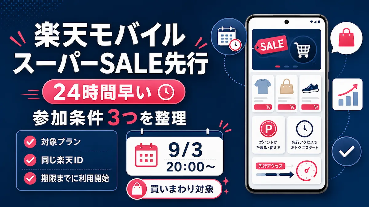 楽天モバイル スーパーセール先行セールの参加条件と対象商品の解説
