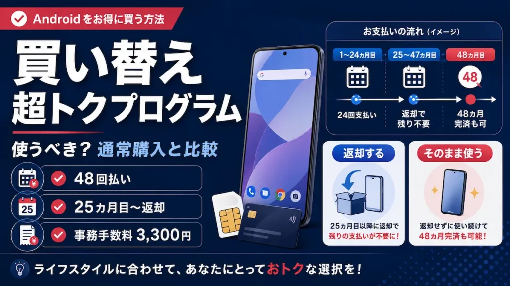 楽天モバイル買い替え超トクプログラムの48回払いと返却条件